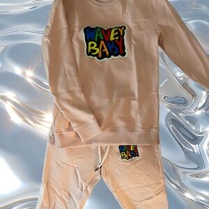 Wavey Baby Pink Sweat Set Size S